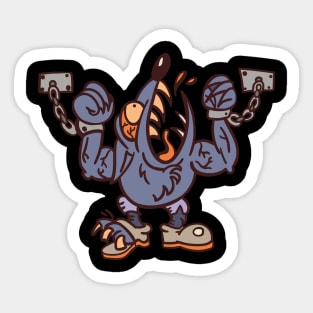 The werewolf was chained and is angry Sticker